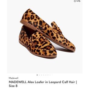 MADEWELL Alex Loafer in Leopard Calf Hair | Size 8